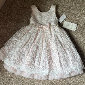 Elegant Pink Lace Kids Dress